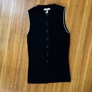 Madewell Black Sleeveless Button-Down Top NWT